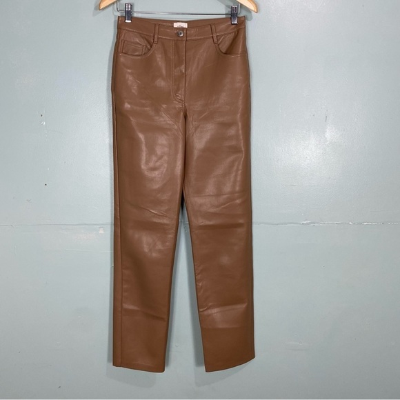 Aritzia Pants - Aritzia Wilfred Melina Pant Straight Leg Tan Camel Sz 6 81720